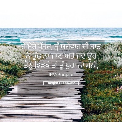 Picture 05 - ਕਹਾਉਤਾਂ 3:11 PANIRV - ਹੇ ਮੇਰੇ ਪੁੱਤਰ, ਤੂੰ - Bible Verse Picture