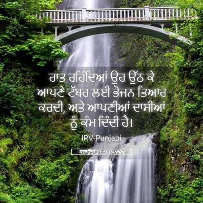 Picture 05 - ਕਹਾਉਤਾਂ 31:15 PANIRV - ਰਾਤ ਰਹਿੰਦਿਆਂ ਉਹ - Bible Verse Picture