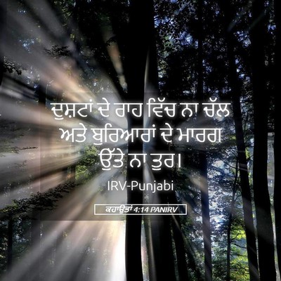 Picture 05 - ਕਹਾਉਤਾਂ 4:14 PANIRV - ਦੁਸ਼ਟਾਂ ਦੇ ਰਾਹ - Bible Verse Picture