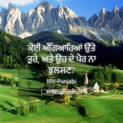 Picture 05 - ਕਹਾਉਤਾਂ 6:28 PANIRV - ਕੋਈ ਅੰਗਿਆਰਿਆਂ - Bible Verse Picture