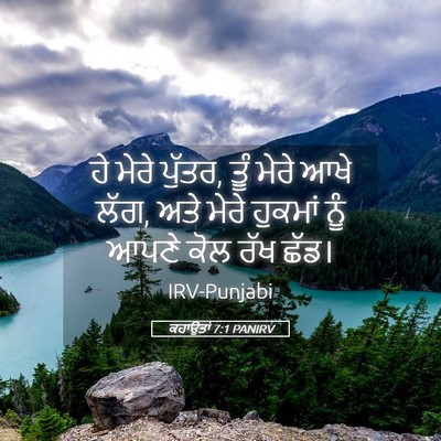 Picture 05 - ਕਹਾਉਤਾਂ 7:1 PANIRV - ਹੇ ਮੇਰੇ ਪੁੱਤਰ, ਤੂੰ - Bible Verse Picture