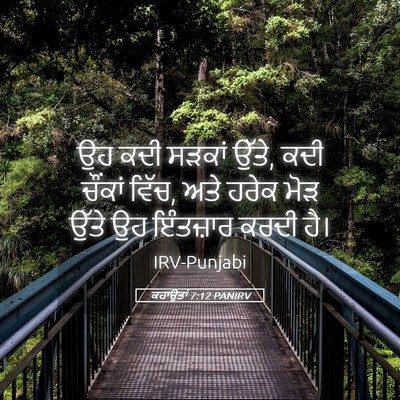 Picture 05 - ਕਹਾਉਤਾਂ 7:12 PANIRV - ਉਹ ਕਦੀ ਸੜਕਾਂ ਉੱਤੇ, - Bible Verse Picture