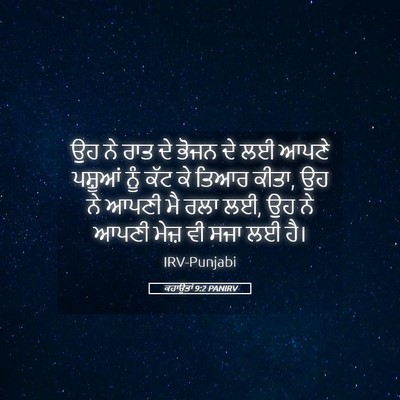 Picture 05 - ਕਹਾਉਤਾਂ 9:2 PANIRV - ਉਹ ਨੇ ਰਾਤ ਦੇ ਭੋਜਨ - Bible Verse Picture