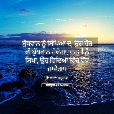 Picture 05 - ਕਹਾਉਤਾਂ 9:9 PANIRV - ਬੁੱਧਵਾਨ ਨੂੰ - Bible Verse Picture