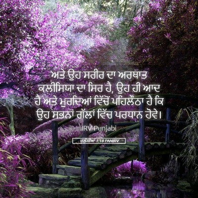 Picture 05 - ਕੁਲੁੱਸੀਆਂ 1:18 PANIRV - ਅਤੇ ਉਹ ਸਰੀਰ ਦਾ - Bible Verse Picture