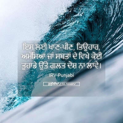 Picture 05 - ਕੁਲੁੱਸੀਆਂ 2:16 PANIRV - ਇਸ ਲਈ ਖਾਣ-ਪੀਣ, - Bible Verse Picture