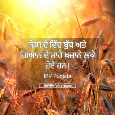 Picture 05 - ਕੁਲੁੱਸੀਆਂ 2:3 PANIRV - ਜਿਸ ਦੇ ਵਿੱਚ ਬੁੱਧ - Bible Verse Picture