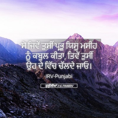 Picture 05 - ਕੁਲੁੱਸੀਆਂ 2:6 PANIRV - ਸੋ ਜਿਵੇਂ ਤੁਸੀਂ - Bible Verse Picture