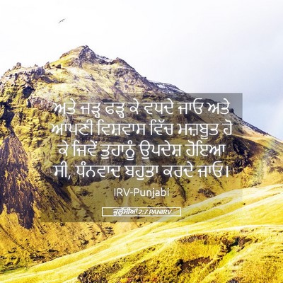 Picture 05 - ਕੁਲੁੱਸੀਆਂ 2:7 PANIRV - ਅਤੇ ਜੜ੍ਹ ਫੜ੍ਹ ਕੇ - Bible Verse Picture