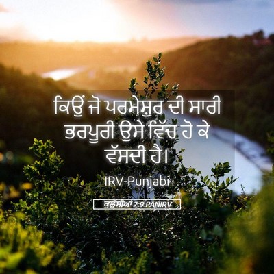 Picture 05 - ਕੁਲੁੱਸੀਆਂ 2:9 PANIRV - ਕਿਉਂ ਜੋ ਪਰਮੇਸ਼ੁਰ - Bible Verse Picture