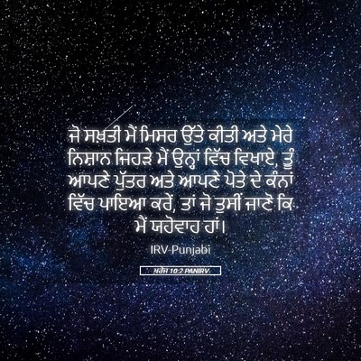 Picture 05 - ਖ਼ਰੋਜ 10:2 PANIRV - ਜੋ ਸਖ਼ਤੀ ਮੈਂ ਮਿਸਰ - Bible Verse Picture