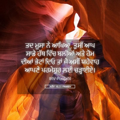 Picture 05 - ਖ਼ਰੋਜ 10:25 PANIRV - ਤਦ ਮੂਸਾ ਨੇ ਆਖਿਆ, - Bible Verse Picture