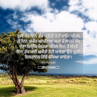 Picture 05 - ਖ਼ਰੋਜ 12:15 PANIRV - ਤੁਸੀਂ ਸੱਤ ਦਿਨ ਤੱਕ - Bible Verse Picture