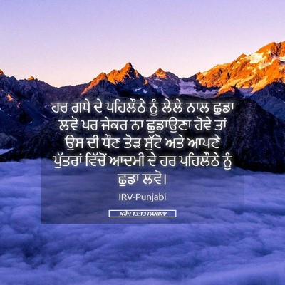 Picture 05 - ਖ਼ਰੋਜ 13:13 PANIRV - ਹਰ ਗਧੇ ਦੇ ਪਹਿਲੌਠੇ - Bible Verse Picture