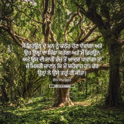 Picture 05 - ਖ਼ਰੋਜ 14:4 PANIRV - ਮੈਂ ਫ਼ਿਰਊਨ ਦੇ ਮਨ - Bible Verse Picture