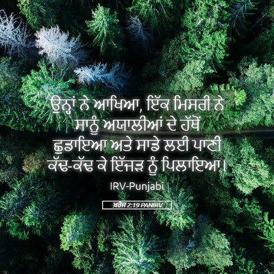 Picture 05 - ਖ਼ਰੋਜ 2:19 PANIRV - ਉਨ੍ਹਾਂ ਨੇ ਆਖਿਆ, ਇੱਕ - Bible Verse Picture