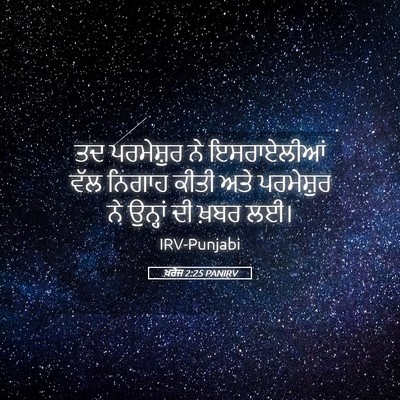 Picture 05 - ਖ਼ਰੋਜ 2:25 PANIRV - ਤਦ ਪਰਮੇਸ਼ੁਰ ਨੇ - Bible Verse Picture