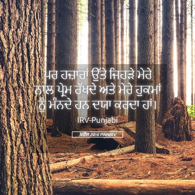 Picture 05 - ਖ਼ਰੋਜ 20:6 PANIRV - ਪਰ ਹਜ਼ਾਰਾਂ ਉੱਤੇ - Bible Verse Picture