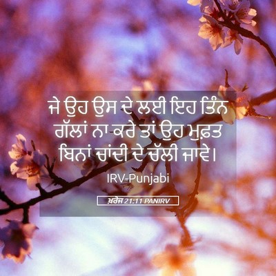 Picture 05 - ਖ਼ਰੋਜ 21:11 PANIRV - ਜੇ ਉਹ ਉਸ ਦੇ ਲਈ ਇਹ - Bible Verse Picture