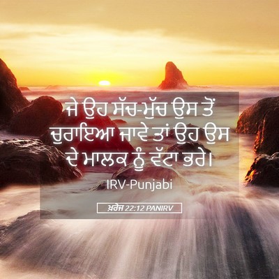 Picture 05 - ਖ਼ਰੋਜ 22:12 PANIRV - ਜੇ ਉਹ ਸੱਚ-ਮੁੱਚ ਉਸ - Bible Verse Picture