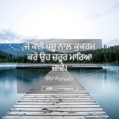 Picture 05 - ਖ਼ਰੋਜ 22:19 PANIRV - ਜੋ ਕੋਈ ਪਸ਼ੂ ਨਾਲ - Bible Verse Picture
