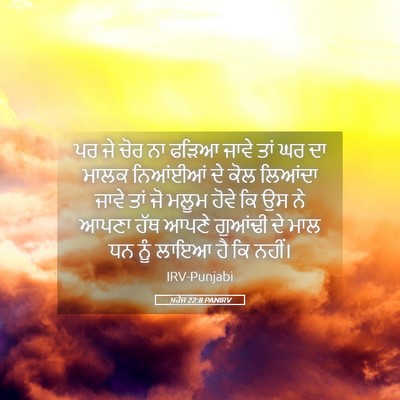 Picture 05 - ਖ਼ਰੋਜ 22:8 PANIRV - ਪਰ ਜੇ ਚੋਰ ਨਾ ਫੜਿਆ - Bible Verse Picture