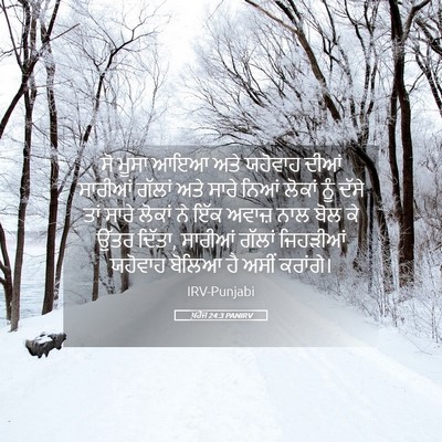 Picture 05 - ਖ਼ਰੋਜ 24:3 PANIRV - ਸੋ ਮੂਸਾ ਆਇਆ ਅਤੇ - Bible Verse Picture