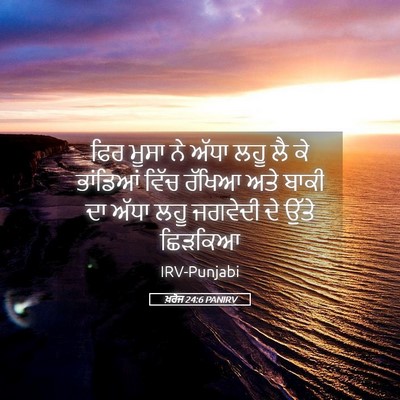 Picture 05 - ਖ਼ਰੋਜ 24:6 PANIRV - ਫਿਰ ਮੂਸਾ ਨੇ ਅੱਧਾ - Bible Verse Picture