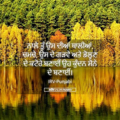 Picture 05 - ਖ਼ਰੋਜ 25:29 PANIRV - ਨਾਲੇ ਤੂੰ ਉਸ ਦੀਆਂ - Bible Verse Picture