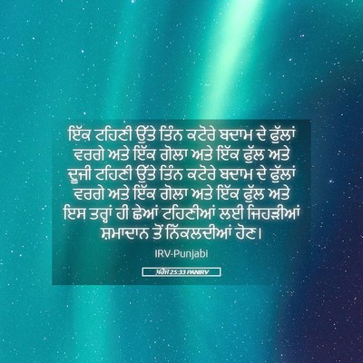 Picture 05 - ਖ਼ਰੋਜ 25:33 PANIRV - ਇੱਕ ਟਹਿਣੀ ਉੱਤੇ - Bible Verse Picture