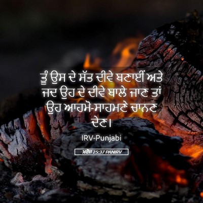Picture 05 - ਖ਼ਰੋਜ 25:37 PANIRV - ਤੂੰ ਉਸ ਦੇ ਸੱਤ ਦੀਵੇ - Bible Verse Picture