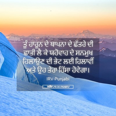 Picture 05 - ਖ਼ਰੋਜ 29:26 PANIRV - ਤੂੰ ਹਾਰੂਨ ਦੇ ਥਾਪਨਾ - Bible Verse Picture
