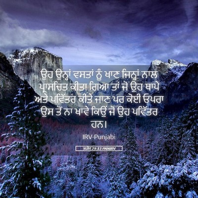 Picture 05 - ਖ਼ਰੋਜ 29:33 PANIRV - ਉਹ ਉਨ੍ਹਾਂ ਵਸਤਾਂ - Bible Verse Picture
