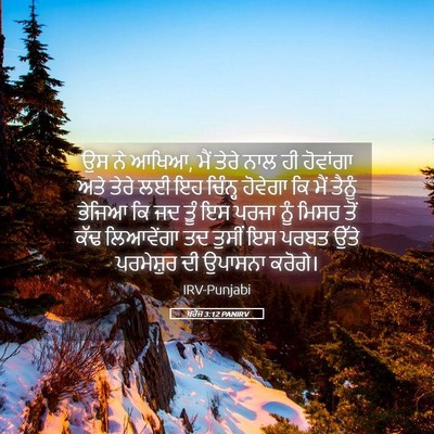 Picture 05 - ਖ਼ਰੋਜ 3:12 PANIRV - ਉਸ ਨੇ ਆਖਿਆ, ਮੈਂ - Bible Verse Picture