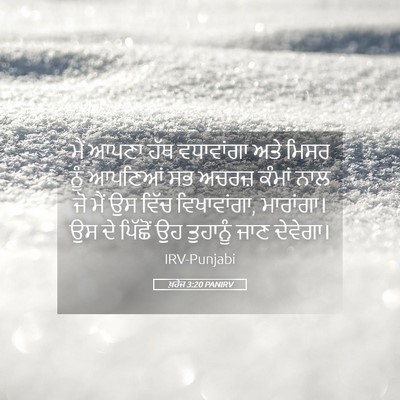 Picture 05 - ਖ਼ਰੋਜ 3:20 PANIRV - ਮੈਂ ਆਪਣਾ ਹੱਥ - Bible Verse Picture