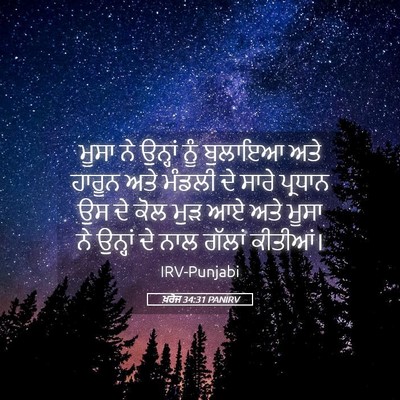 Picture 05 - ਖ਼ਰੋਜ 34:31 PANIRV - ਮੂਸਾ ਨੇ ਉਨ੍ਹਾਂ ਨੂੰ - Bible Verse Picture
