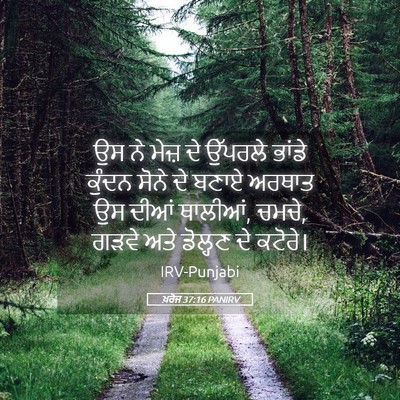 Picture 05 - ਖ਼ਰੋਜ 37:16 PANIRV - ਉਸ ਨੇ ਮੇਜ਼ ਦੇ - Bible Verse Picture
