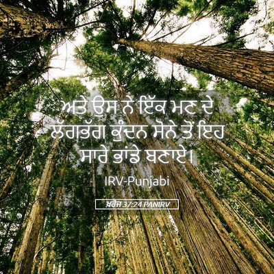 Picture 05 - ਖ਼ਰੋਜ 37:24 PANIRV - ਅਤੇ ਉਸ ਨੇ ਇੱਕ ਮਣ ਦੇ - Bible Verse Picture