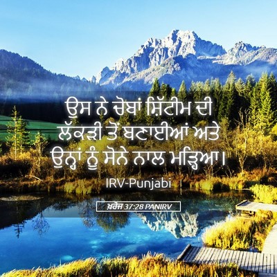 Picture 05 - ਖ਼ਰੋਜ 37:28 PANIRV - ਉਸ ਨੇ ਚੋਬਾਂ - Bible Verse Picture