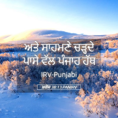 Picture 05 - ਖ਼ਰੋਜ 38:13 PANIRV - ਅਤੇ ਸਾਹਮਣੇ ਚੜ੍ਹਦੇ - Bible Verse Picture