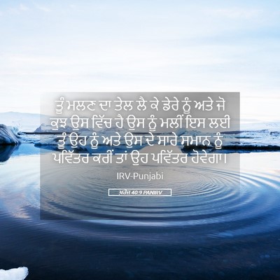 Picture 05 - ਖ਼ਰੋਜ 40:9 PANIRV - ਤੂੰ ਮਲਣ ਦਾ ਤੇਲ ਲੈ - Bible Verse Picture