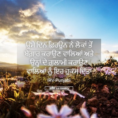 Picture 05 - ਖ਼ਰੋਜ 5:6 PANIRV - ਉਸੇ ਦਿਨ ਫ਼ਿਰਊਨ ਨੇ - Bible Verse Picture