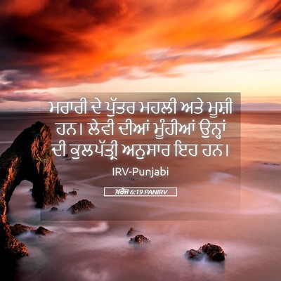 Picture 05 - ਖ਼ਰੋਜ 6:19 PANIRV - ਮਰਾਰੀ ਦੇ ਪੁੱਤਰ - Bible Verse Picture