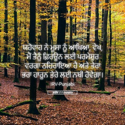 Picture 05 - ਖ਼ਰੋਜ 7:1 PANIRV - ਯਹੋਵਾਹ ਨੇ ਮੂਸਾ ਨੂੰ - Bible Verse Picture
