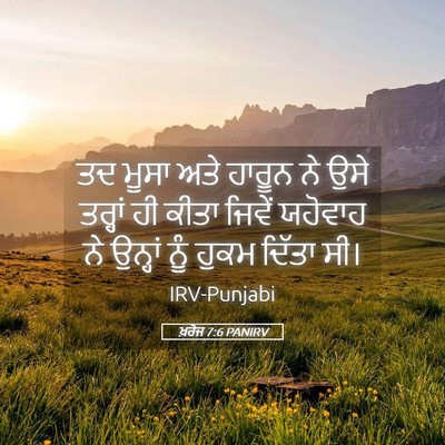 Picture 05 - ਖ਼ਰੋਜ 7:6 PANIRV - ਤਦ ਮੂਸਾ ਅਤੇ ਹਾਰੂਨ - Bible Verse Picture