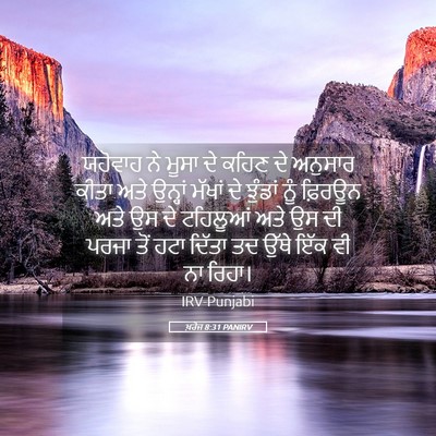 Picture 05 - ਖ਼ਰੋਜ 8:31 PANIRV - ਯਹੋਵਾਹ ਨੇ ਮੂਸਾ ਦੇ - Bible Verse Picture