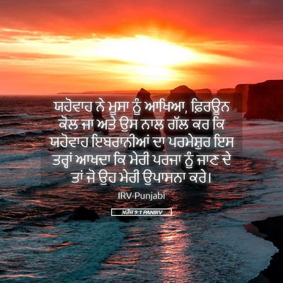 Picture 05 - ਖ਼ਰੋਜ 9:1 PANIRV - ਯਹੋਵਾਹ ਨੇ ਮੂਸਾ ਨੂੰ - Bible Verse Picture