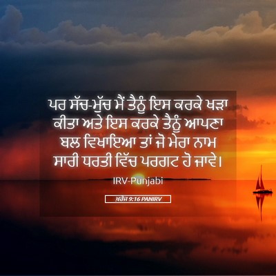 Picture 05 - ਖ਼ਰੋਜ 9:16 PANIRV - ਪਰ ਸੱਚ-ਮੁੱਚ ਮੈਂ - Bible Verse Picture