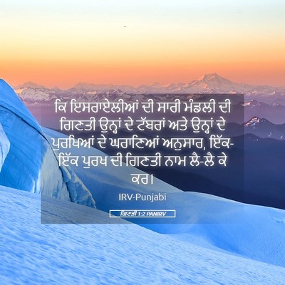 Picture 05 - ਗਿਣਤੀ 1:2 PANIRV - ਕਿ ਇਸਰਾਏਲੀਆਂ ਦੀ - Bible Verse Picture