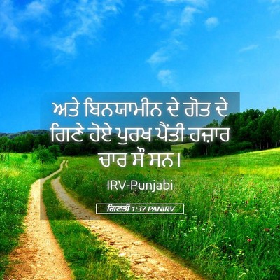 Picture 05 - ਗਿਣਤੀ 1:37 PANIRV - ਅਤੇ ਬਿਨਯਾਮੀਨ ਦੇ - Bible Verse Picture